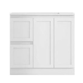 Free-standing Shaker matt white vanity 900mm - 1000mm