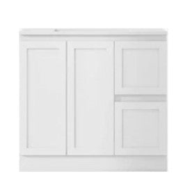 Free-standing Shaker matt white vanity 900mm - 1000mm